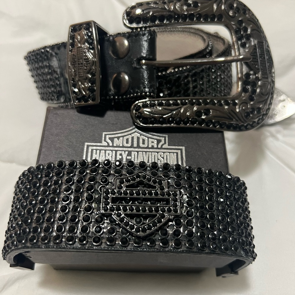 Harley-Davidson Black Studded belt and  cuff  , Sunday morning collection